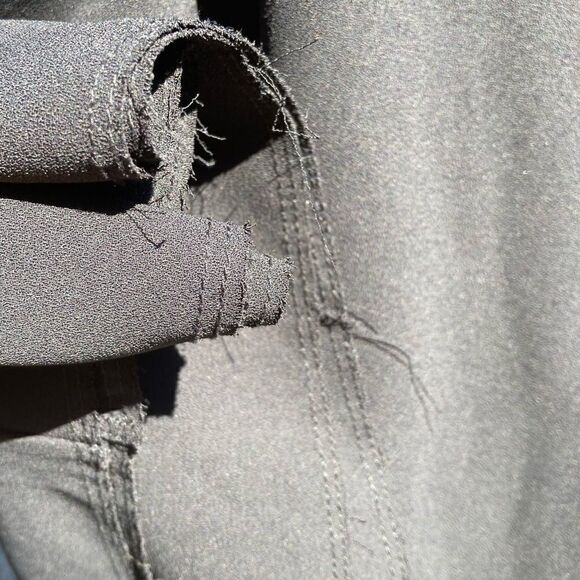 T Alexander Wang Leather Trimmed Crepe Melange Trapeze Raw Cut Swing Dress, Sz 0 - Picture 10 of 12